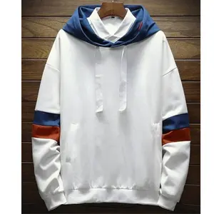 Sudadera de lana impermeable de manga larga con estampado de niño personalizado Sudadera con capucha para hombre con estampado de rayas laterales patrón sólido - Product Image 1