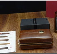 Estuches de Cigarros Mini de Cedro Español Personalizados, Humidores, Bolsa de Viaje de Cuero, Resistente a la Humedad, Ecológico, Estilo Americano, Personalizable
