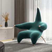Fauteuil de salon Starfish de designer italien, en tissu velours moderne, pour chambre à coucher, salle à manger, villa, hôtel, appartement, loisirs