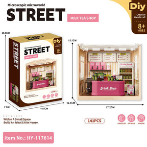ไมโครเวิลด์ร้านชานมจิ๋วชุดประกอบ DIY พร้อมไฟตกแต่งบ้านแกล้งทำเป็นเล่นของเล่นเพื่อการศึกษาสำหรับเด็กผู้ใหญ่ - Product Image 3