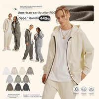 Ensemble de veste et cardigan zippé à capuche en coton uni coupe ample style urbain pour homme – Collection Automne 2025