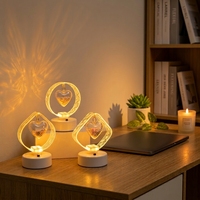 Lampe de nuit en acrylique, lumière chaude, ornement de bureau, mini lampe de table, ambiance de fête, cadeau d'anniversaire