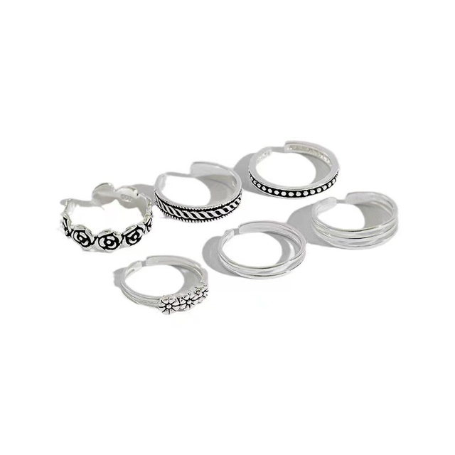 925 Sterling Silver Rings Wholesale Vintage Design Adjustable Fashion Jewelry Finger Rings Women Men