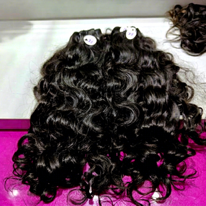 Extensions à clipser en cheveux humains bouclés naturels, Remy indien, ondulations profondes, noir, double trame, pointes pleines, teintables toutes couleurs - Product Image 1