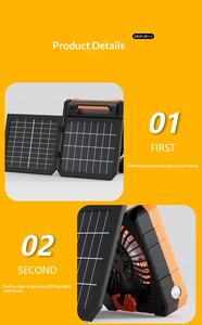 Ventilador Solar Oscilante Portátil, Batería Recargable USB de 10400mAh, Luz LED, Temporizador, Banco de Energía de Emergencia para Auto/RV/Hotel - Product Image 4