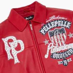 เสื้อแจ็คเก็ตหนังแท้สไตล์นักบิน ไอคอนิกของกองทัพอากาศ สำหรับผู้ชาย สไตล์อเมริกัน บรูเซอร์ ผ้าพลัฌ สำหรับขี่มอเตอร์ไซค์ แข่งรถ - Product Image 4