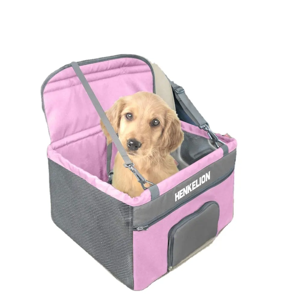 High Quality Reinforced Foldable Armrest Small Pet carriers Pet Dog Booster Car Seat with safe belt