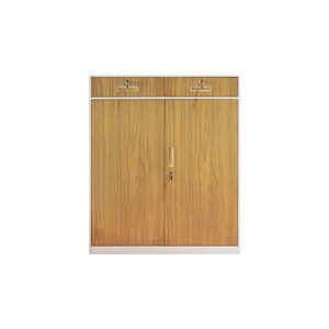 Minimalist Wooden Lockable <b>Storage</b> Cabinet with Adjustable Shelves for Office Use - Product Image 2