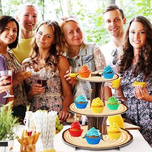 DAMAI Cupcake <b>Stand</b> Decoration <b>3</b> <b>Tier</b> Western Party <b>Cake</b> Holder Wood Cupcake <b>Stand</b> Decor for Woodland Party Supplies - Product Image 6