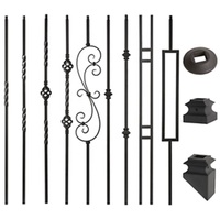 Balustrade Métallique Classique Populaire pour Intérieur, Balustres en Aluminium Creux Double Rectangle pour Rampes d'Escalier