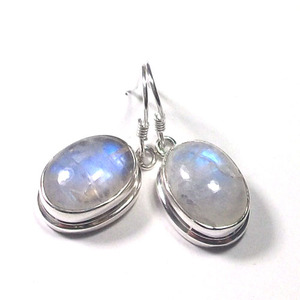 Boucles d'oreilles pendantes en argent sterling 925 pur avec pierre de lune arc-en-ciel, collection printemps-été, best-seller, pour filles, prix de gros - Product Image 3