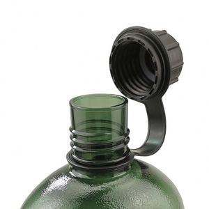 Échantillon gratuit : Gourde tactique portable en toile et métal pour le sport et le camping, avec tasse et housse en toile - Product Image 3