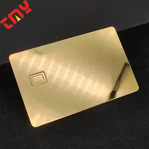 Hochwertige Metall Handwerk Edelstahl 24k Spiegel Gold Metall Kreditkarte leer mit Mag Strip und EMV Slot