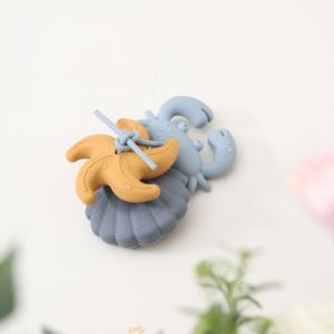 Concha <span class=keywords><strong>de</strong></span> cangrejo, <span class=keywords><strong>estrella</strong></span> <span class=keywords><strong>de</strong></span> <span class=keywords><strong>mar</strong></span>, silicona, <span class=keywords><strong>mordedor</strong></span> para bebé, anillo <span class=keywords><strong>de</strong></span> cadena para masticar, sonajero, juguete <span class=keywords><strong>de</strong></span> animales marinos, mordedores para bebé - Product Image 1