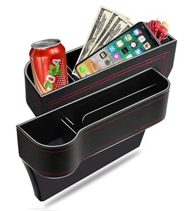 Organisateur de remplissage de siège de voiture Boîte de rangement latérale avec porte-gobelets Téléphones Cartes de crédit - Product Image 1