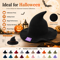 Sombrero de Bruja Personalizado para Mujer, de Acrílico Tejido, con Logotipo Bordado, para Disfraces, Cosplay y Venta al por Menor