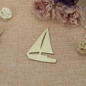 Sailboat shaped wooden laser cut wood chips Christmas decorative crafts