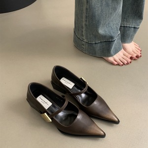 Primavera francese e autunno scarpe singole da donna spesse Mary Jane tacchi alti - Product Image 5
