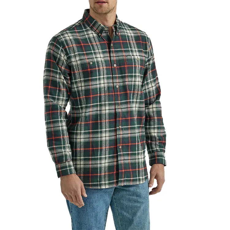 Tùy Chỉnh In Quần Áo Nhà Cung Cấp Dệt Mens Mềm Bông In Flannel Áo Sơ Mi