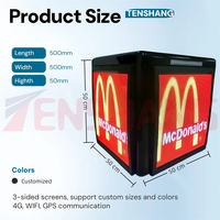 Cajas de Aislamiento con Pantalla LED a Todo Color Personalizadas, con Brillo de 500cd, Color Personalizado, para Mejorar la Visibilidad en la Entrega de Comida Rápida