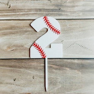 ท็อปเปอร์เค้กอะคริลิคหมายเลข 5 ลายเบสบอล น้ำผึ้ง และความหวาน สำหรับตกแต่งเค้กวันเกิดเด็ก ฉลองวันเกิดครบรอบ 1 ปี - Product Image 3