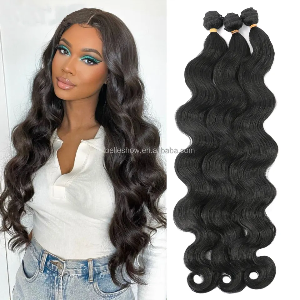 26 Inch 100g Body Wave Ponytail Hair Bundles Soft Long Synthetic Hair Weave Hair weft