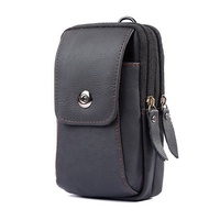 Sac multifonctionnel en cuir PU avec fermeture éclair, grande capacité, étui pour téléphone portable en cuir avec porte-cartes, étui universel pour téléphone portable