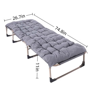 Cama Plegable Ajustable para <span class=keywords><strong>Camping</strong></span>, Cama Plegable Acolchada sin Ensamblaje para Uso en Interiores y Exteriores, Siesta en la Oficina, <span class=keywords><strong>Camping</strong></span>, Patio, Playa - Product Image 6