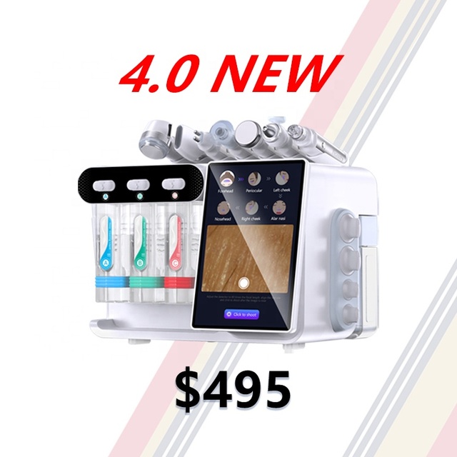 NewFace 2023 NEW 8 in 1 Micro Bubble Facial Skin Analysis Hidro Oxygen Jet Hydra 7 in 1Spa Beauty Face Hydradermabrasion Machine