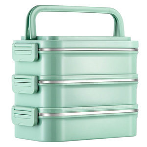 Boîte à lunch isotherme Qijia en acier inoxydable 304, boîte bento multicouche, design carré, pour étudiants et travailleurs, adulte, à emporter - Product Image 1