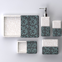 Nouvel ensemble d'accessoires de salle de bain en béton écologique à effet terrazzo, quatre pièces, kit de décoration de salle de bain nouvellement conçu pour