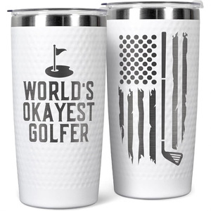Vaso Térmico de Acero Inoxidable de Doble Pared de 20oz con Diseño de Palo de Golf, Taza de Viaje con Impresión de Palo de Golf, Regalo Personalizado para Golfistas - Product Image 4