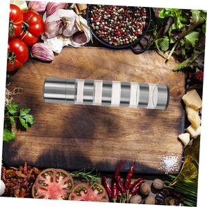 Top with 5 Jar Collapsible Grinder Stainless Steel Transparent Container With Different Salt and Pepper <b>Mill</b> - Product Image 4