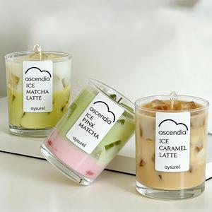 Bougie parfumée Ascendia en cire de soja, dans un bocal en verre, faite à la main, aromathérapie, parfum dessert, décoration d'intérieur, style mignon, forme cylindrique - Product Image 3
