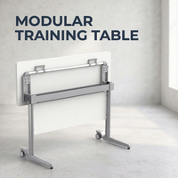 Table de conférence modulaire avec pieds en métal, mobilier de bureau commercial multi-places pour l'école, le bureau à domicile et l'atelier