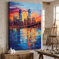 Peinture à l'huile artisanale sur toile de coton 450 GSM, décor mural 3D de luxe pour la maison, paysage moderne, design original sur mesure
