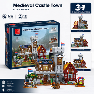 Juego de Bloques de Construcción 3 en 1, Castillo Medieval, Ciudad Moderna, con Luz LED, 1780 Piezas, Rompecabezas de Plástico ABS para Adultos y Adolescentes - Product Image 5