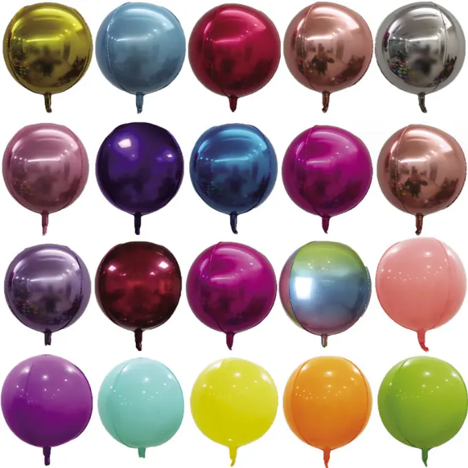 Bolas de espejo inflables gigantes, esfera redonda, globo de papel de aluminio, globos de esfera de Mylar metálicos para fiesta de cumpleaños, decoración de boda