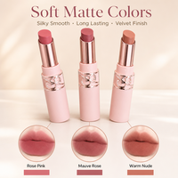 Lipstik Bubuk Tabung Merek Sendiri Bily Bear, Soft Fog Matte, Mencerahkan dan Memperindah Warna Kulit