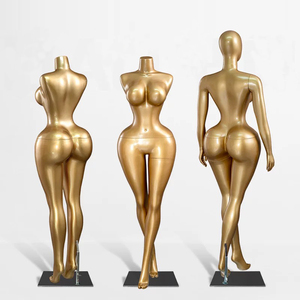 Maniquí de <span class=keywords><strong>Cuerpo</strong></span> <span class=keywords><strong>Entero</strong></span> Femenino con Curvas Brasileñas BBL para Exhibición en Vitrina, Cabeza de Huevo de Plástico, Cintura Pequeña, Caderas Anchas, Color Dorado - Product Image 4
