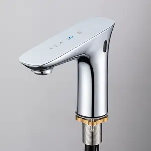 SUNDREAM Keran Wastafel Cerdas Otomatis, Keran Wastafel Sensor Sentuh, Mixer Air dengan Panel Kontrol Sentuh, Keran Digital