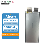 Batterie Li-ion semi-solide 3,7 V 14 Ah 22 Ah en pochette, 330 Wh/kg, haute densité énergétique pour véhicules électriques, systèmes d'énergie en stockage (ESS), AGV et robots
