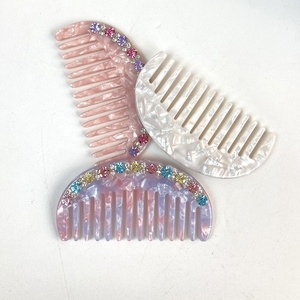 Peignes à cheveux personnalisés avec logo et couleurs, épaisseur 4 mm, avec strass, pour femmes, accessoires pour cheveux en gros - Product Image 5