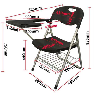 Nội thất trường học nhựa có thể điều chỉnh nghiên cứu Ghế gấp nghiên cứu đào tạo ghế với văn bản Pad bảng cho người lớn - Product Image 4