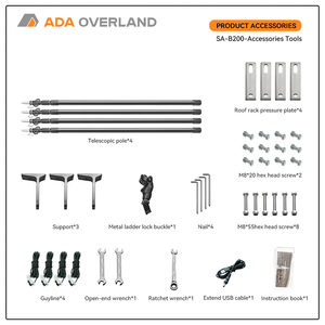 Auvent ADA Overland 4x4 270 degrés pour <span class=keywords><strong>camping</strong></span>, SUV, voiture, auvent latéral de toit, tente à coque rigide, auvent 270 avec parois - Product Image 6