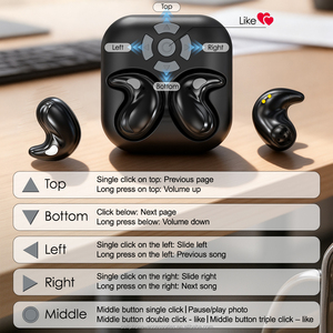 2 in 1 다기능 휴대 전화 스마트 워치 원격 제어 수면 기능 이어폰 자동 미니 키보드 용 무선 - Product Image 6