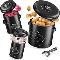 Boîtes de rangement en métal pour légumes, pommes de terre, oignons et ail, récipients pour oignons et ail
