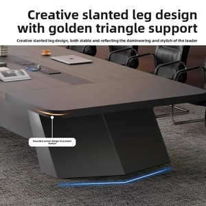 Simple Modern Large Conference Table Chair Set Light Luxury Wood Corners for Employee Training <strong>Long</strong> <strong>Desk</strong> for - Product Image 5