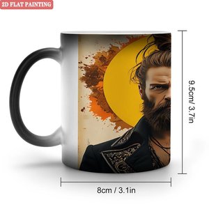 Mug à sublimation vierge 11oz en céramique noire givrée, activable par la chaleur, pour impression de design personnalisé - Product Image 1
