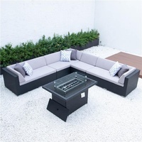 Mobilier de jardin, ensemble de canapés en rotin et osier moderne avec Table de foyer